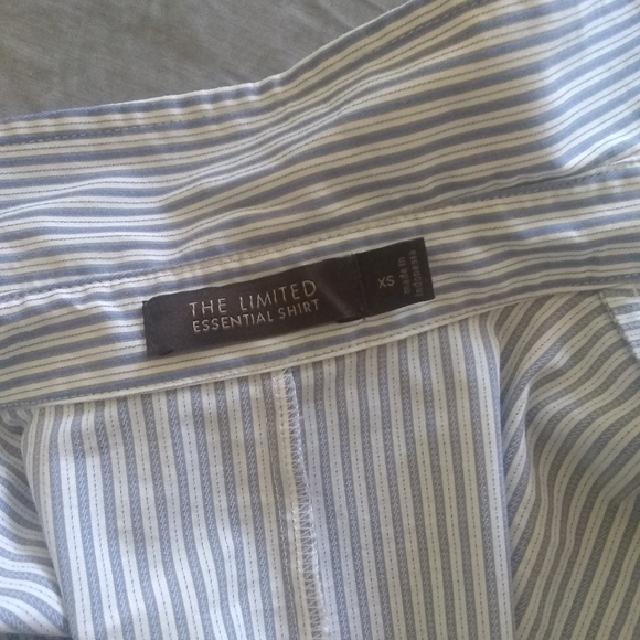 The Limited Blue Striped Essential Shirt, Sz XS - Picture 3 of 3